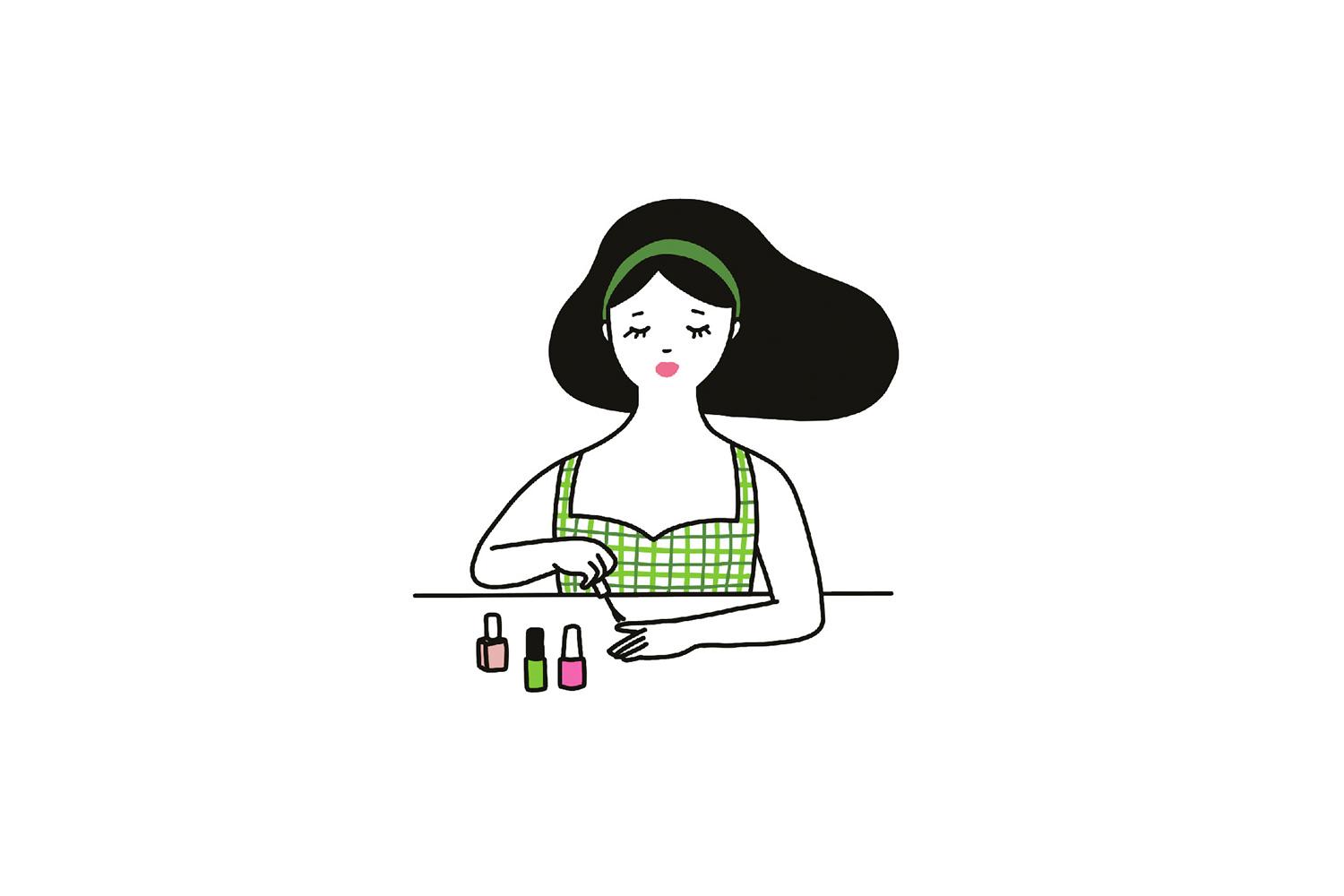 当店看板娘“おかよ”です。わかまつやのロゴと同じ髪型がトレードマーク。